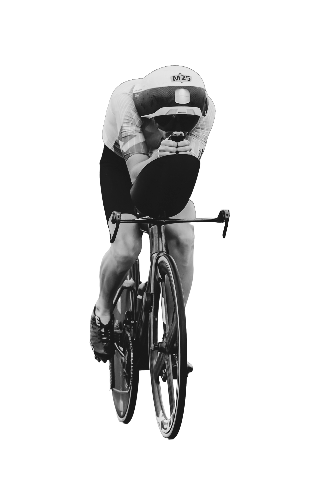 Triathlete in aero tuck